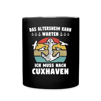 Cuxhaven Sprüche Cuxhavener Urlaub - Tasse einfarbig - Schwarz - Vorne