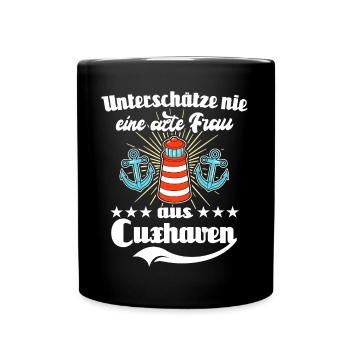 Cuxhaven Sprüche Cuxhavener Urlaub - Tasse einfarbig - Schwarz - Vorne