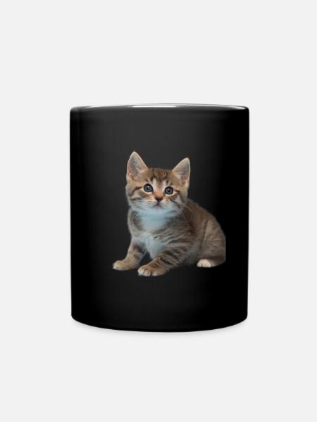 Katzen Design - Tasse einfarbig - Schwarz