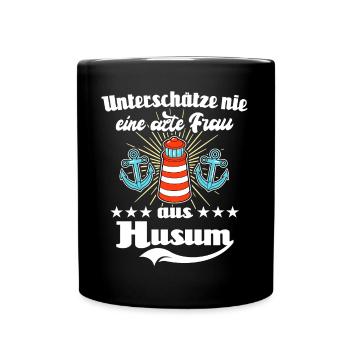 Husum Urlaub Husumer Nordsee - Tasse einfarbig - Schwarz - Vorne