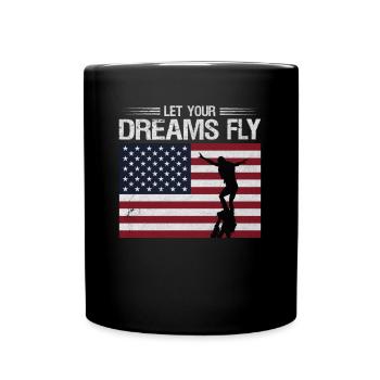 Flyboard USA Flag Dreams Fly Water Board - Mug uni - noir - Devant