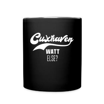 Cuxhaven Souvenir Cuxhavener Nordsee - Tasse einfarbig - Schwarz - Vorne