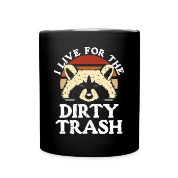 Raccoon Vintage Live Pour Les Ordures Sales - Mug uni - noir - Devant