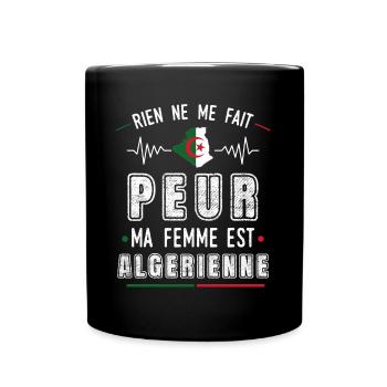 Algérie, idée cadeau drapeau Algérie humour couple - Mug uni - noir - Devant