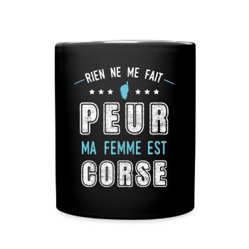 Corse, idée cadeau humour région, île, pays, drôle - Mug uni - noir - Devant