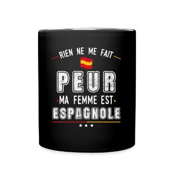 Espagnole humour pays idée cadeau drapeau Espagne - Mug uni - noir - Devant