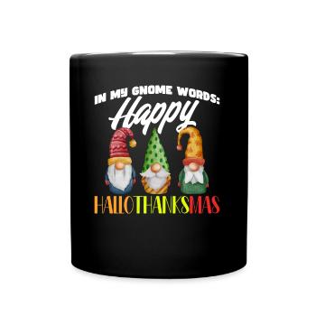 Thanksgiving Funny Gnomes Costume Autumn - Full Colour Mug - black - Front