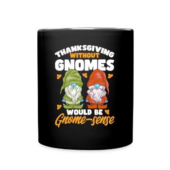 Thanksgiving Funny Gnomes Costume Autumn - Full Colour Mug - black - Front