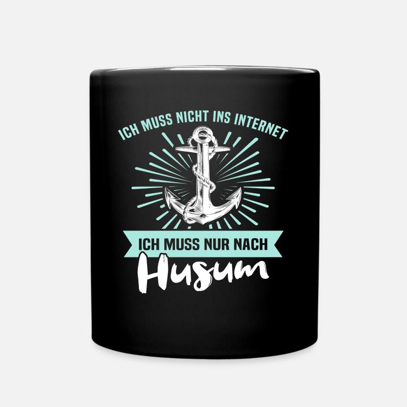 Husum Souvenir Husumer Nordsee - Tasse einfarbig - Schwarz