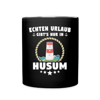 Husum Souvenir Husumer Nordsee - Tasse einfarbig - Schwarz - Vorne