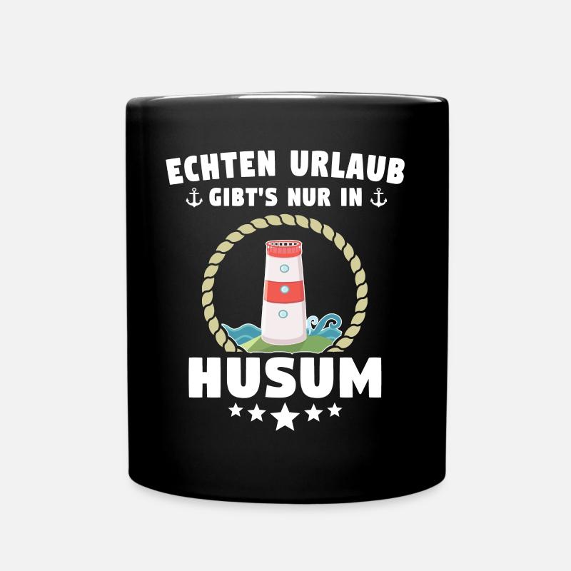 Husum Souvenir Husumer Nordsee - Tasse einfarbig - Schwarz