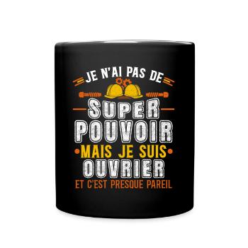 Chantier cadeau ouvriers humour métier du bâtiment - Mug uni - noir - Devant