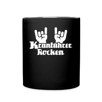 Kranführer Kran Sprüche Kranfahrer - Tasse einfarbig - Schwarz - Vorne