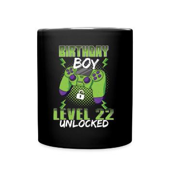 Gamer Boy Amateur de jeux vidéo Age 22 Déverrouillé - Mug uni - noir - Devant