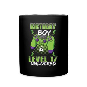 Gamer Boy Video Game Lover Age 17 Unlocked - Full Colour Mug - black - Front