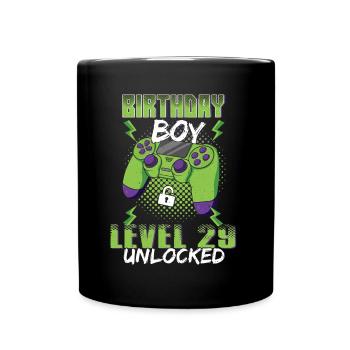 Gamer Boy Video Game Lover Age 29 Unlocked - Full Colour Mug - black - Front
