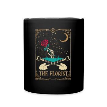 Rose Tarot Card Occult Club Gothic Florist - Tasse einfarbig - Schwarz - Vorne