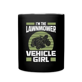 Tondeuse à gazon Tracteur Femme Rétro Jardinage - Mug uni - noir - Devant