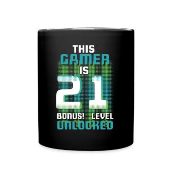 This Gamer Is Video Game Lover Gamer Age 21 - Full Colour Mug - black - Front