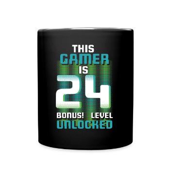 This Gamer Is Video Game Lover Gamer Age 24 - Full Colour Mug - black - Front