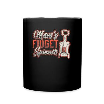 Mom's Fidget Spinner Damen, Weinliebhaber. - Tasse einfarbig - Schwarz - Vorne