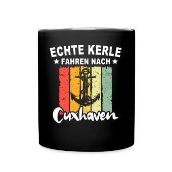 Cuxhaven Souvenir Cuxhavener - Tasse einfarbig - Schwarz - Vorne