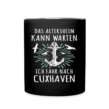 Cuxhaven Souvenir Cuxhavener - Tasse einfarbig - Schwarz - Vorne