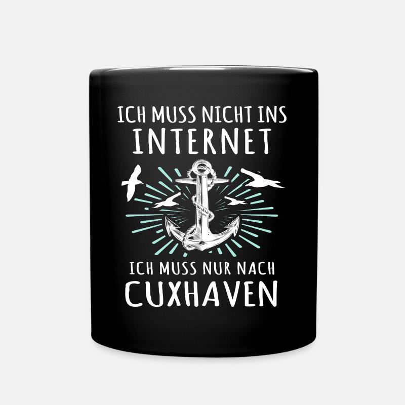 Cuxhaven Souvenir Cuxhavener - Tasse einfarbig - Schwarz