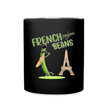 Funny French Bean - Cool French Beans Gift Idea - Full Colour Mug - black - Front