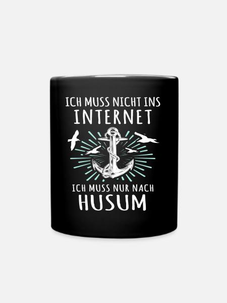 Husum Souvenir Husumer - Tasse einfarbig - Schwarz