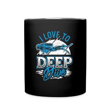 I love Deep Dive Scuba Diving - Full Colour Mug - black - Front