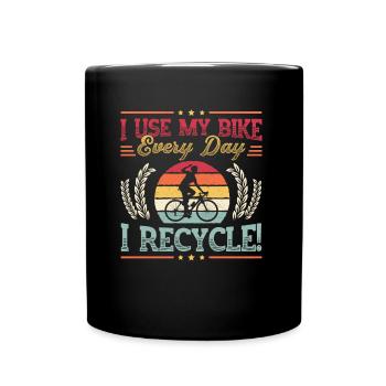 J’utilise mon vélo tous les jours, je fais du vélo à vélo. - Mug uni - noir - Devant