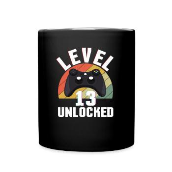 Retro Gamer Video Game Lover Gamer Age 13 Unlocked - Tasse einfarbig - Schwarz - Vorne