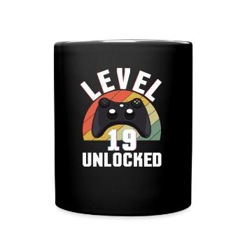Retro Gamer Video Game Lover Gamer Age 19 Unlocked - Tasse einfarbig - Schwarz - Vorne
