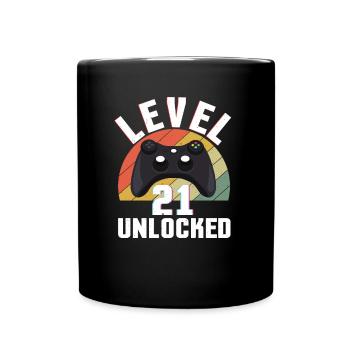 Retro Gamer Amateur de jeux vidéo Gamer Age 21 Déverrouillé - Mug uni - noir - Devant