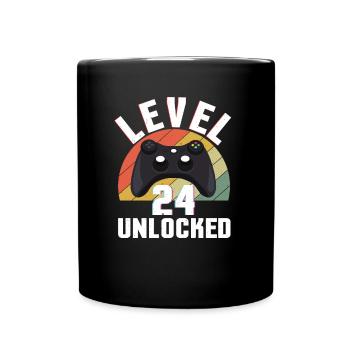 Retro Gamer Video Game Lover Gamer Age 24 Unlocked - Full Colour Mug - black - Front