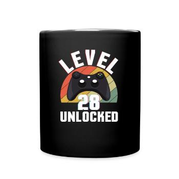Retro Gamer Video Game Lover Gamer Age 28 Unlocked - Full Colour Mug - black - Front