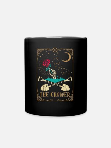Rose Tarot Card Occult Club Gothic Grower - Tasse einfarbig - Schwarz
