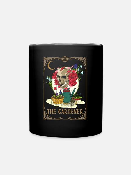 Garden Plants Tarot Card Occult Club Gothic - Full Colour Mug - black