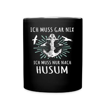 Husum Nordsee Husumer Urlaub - Tasse einfarbig - Schwarz - Vorne