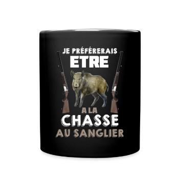 Sangliert Humour Homme Chasseur - Mug uni - noir - Devant