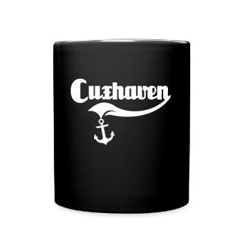 Cuxhaven Souvenir Cuxhavener - Tasse einfarbig - Schwarz - Vorne