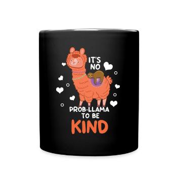 Problème de lama Gentil Courage Orange Journée de l’Unité - Mug uni - noir - Devant