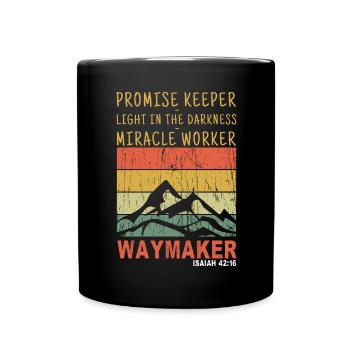 Retro Waymaker Jesus Lord God Christian Pastor - Tasse einfarbig - Schwarz - Vorne