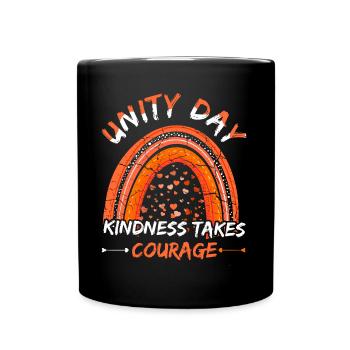 Peace Kind Courage Orange Rainbow Unity Day - Tasse einfarbig - Schwarz - Vorne