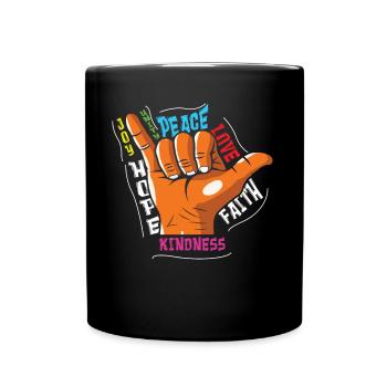 Shaka Sign Peace Kind Courage Orange Unity Day - Tasse einfarbig - Schwarz - Vorne