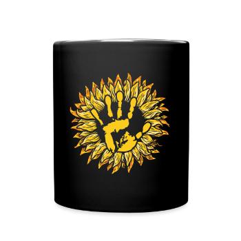 Hand Sunflower Peace Kindness Awareness Unity Day - Tasse einfarbig - Schwarz - Vorne