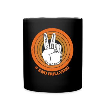 Mettre fin à l’intimidation Signe de paix Arc-en-ciel Gentillesse Journée de l’unité - Mug uni - noir - Devant