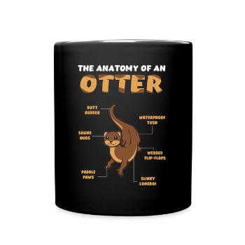 Définition kawaii Anatomie animale de la loutre - Mug uni - noir - Devant