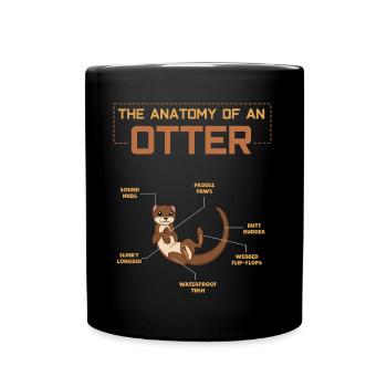 Mignon Kawaii Définition Anatomie animale de la loutre - Mug uni - noir - Devant